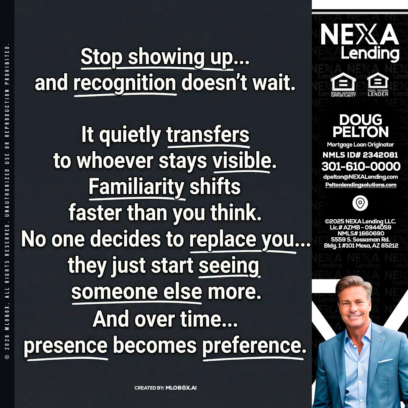 STOP SHOWING - Doug Pelton -Mortgage Loan Officer