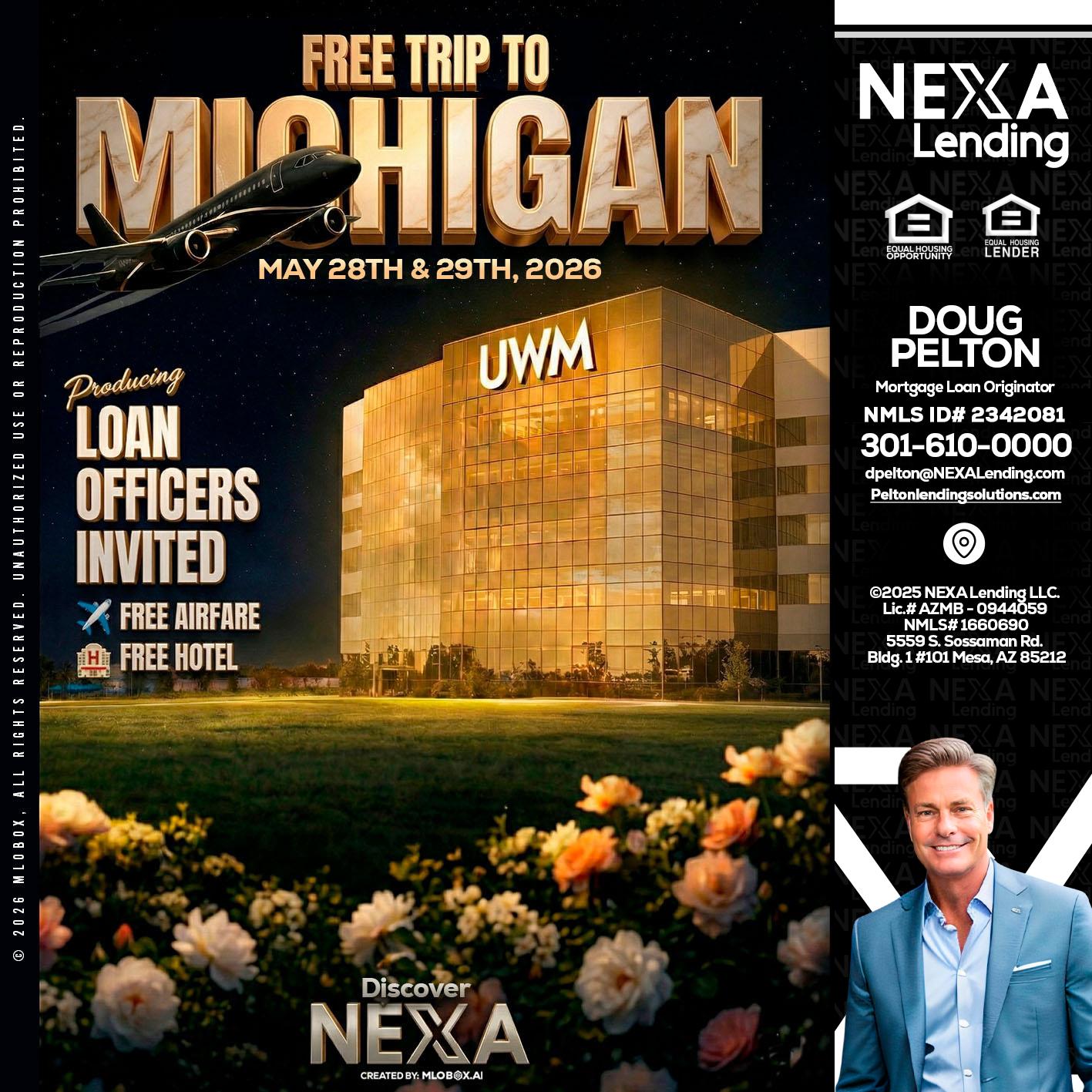 FREE TRIP - Doug Pelton -Mortgage Loan Officer