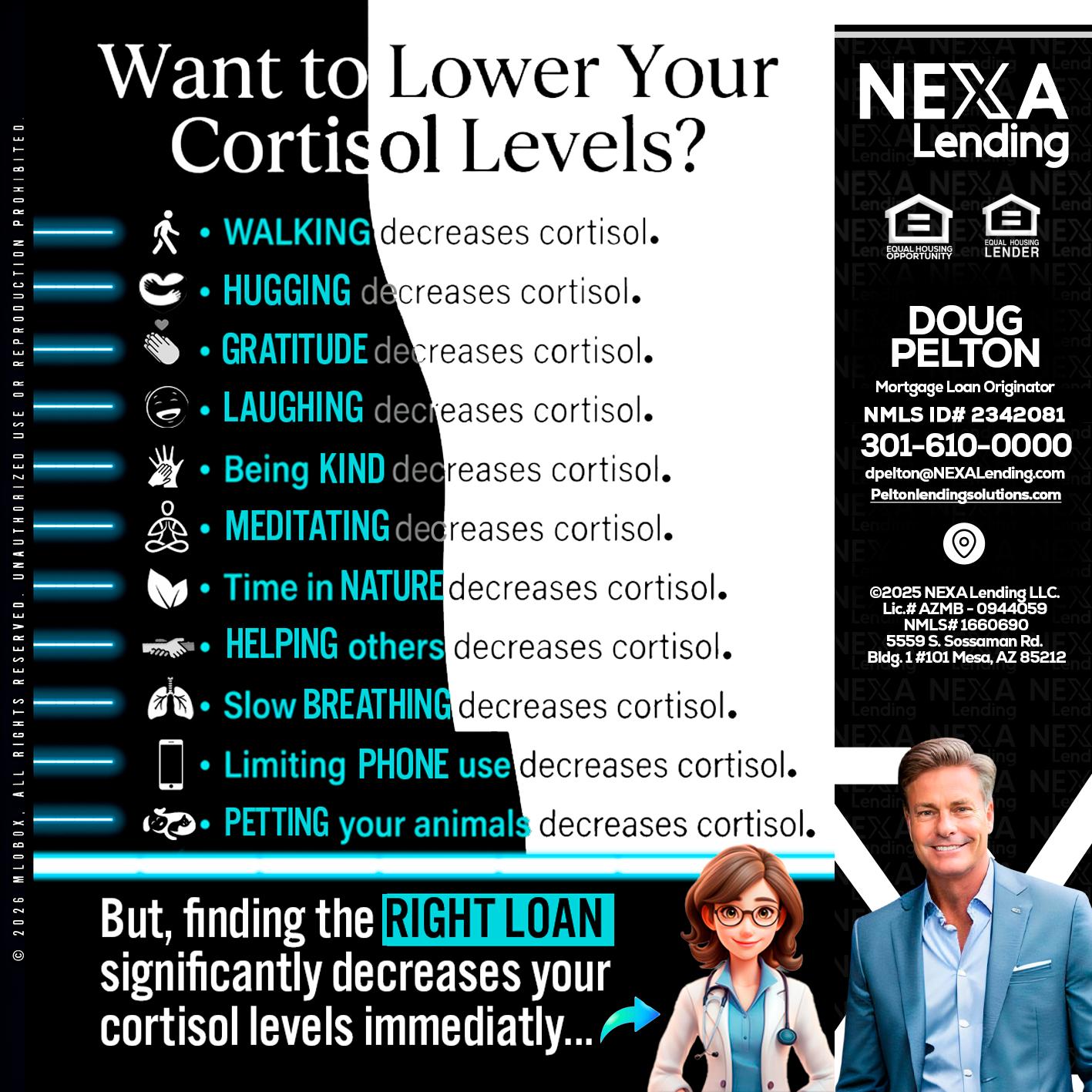Want to lower Your Cortisol Levels? - Doug Pelton -Mortgage Loan Officer