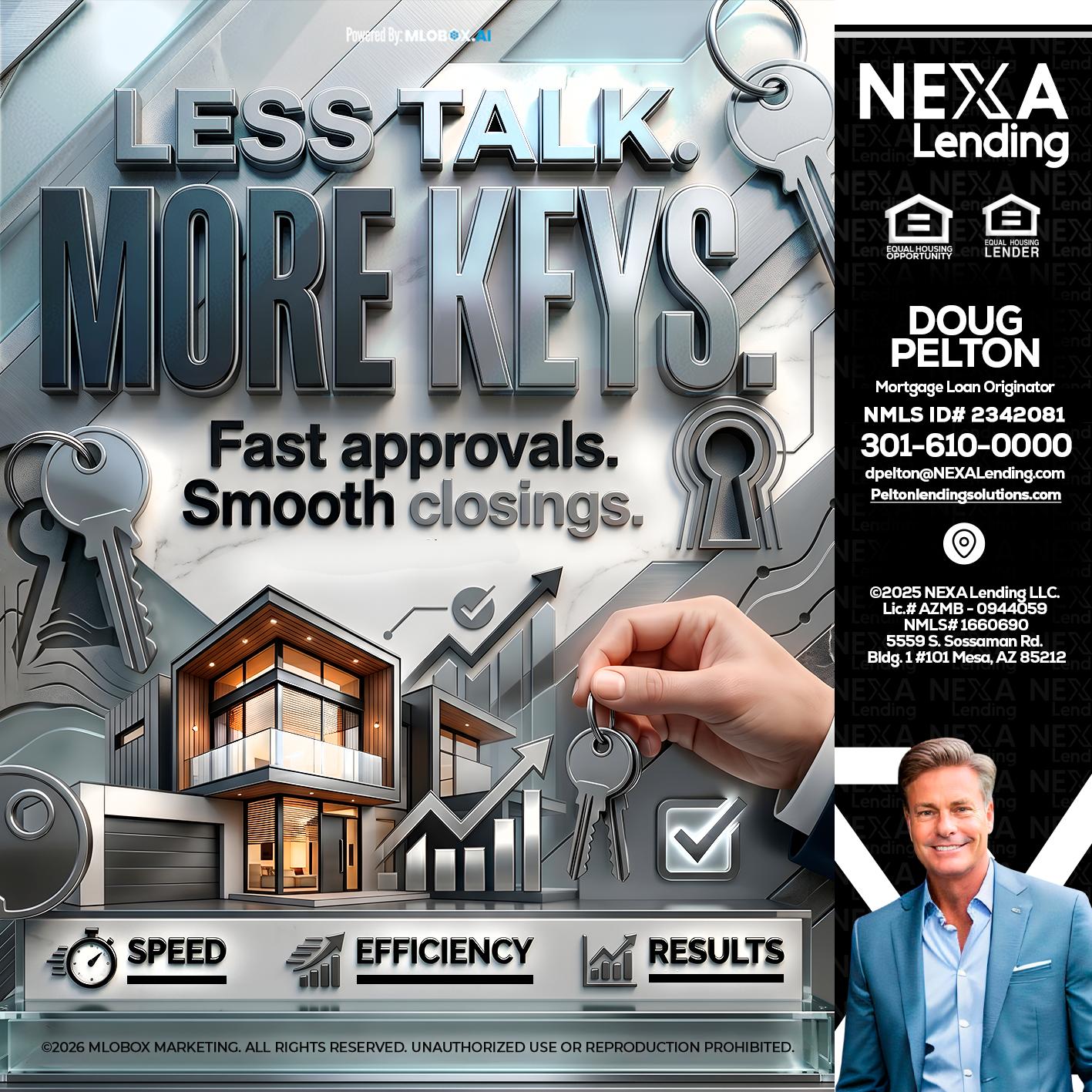 LESS TALK, MORE KEYS! - Doug Pelton -Mortgage Loan Officer