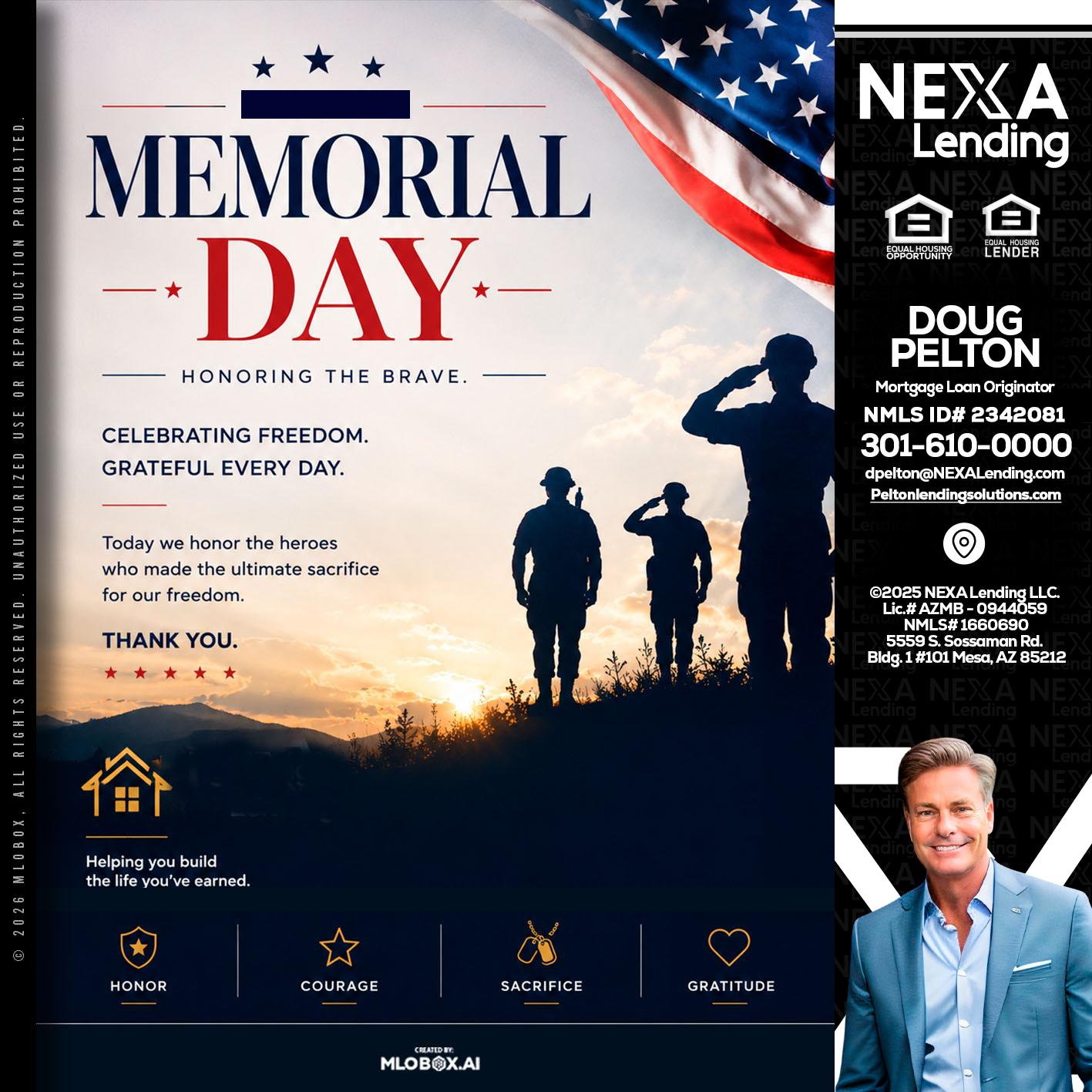 MEMORIAL DAY - Doug Pelton -Mortgage Loan Officer