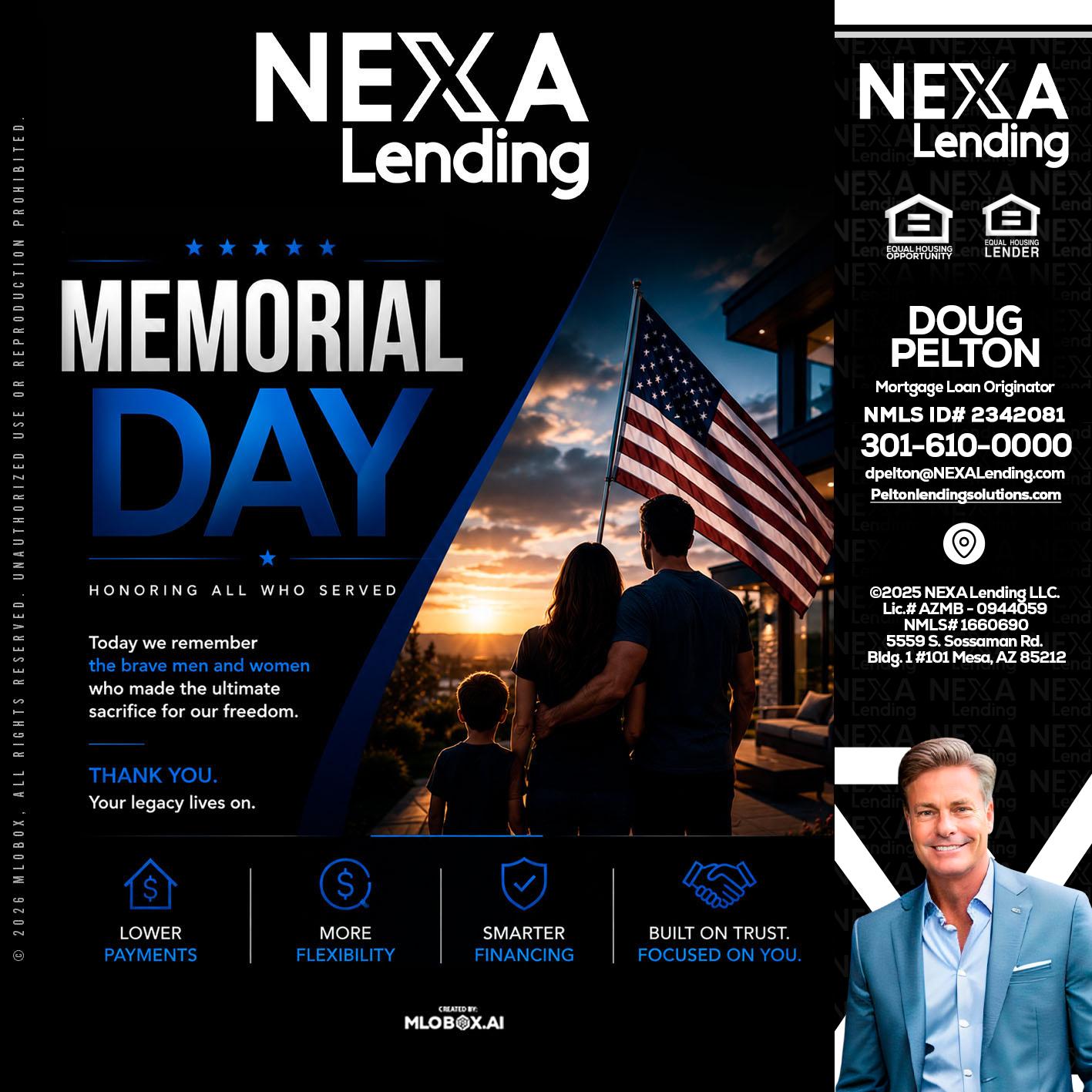 MEMORIAL DAY - Doug Pelton -Mortgage Loan Officer