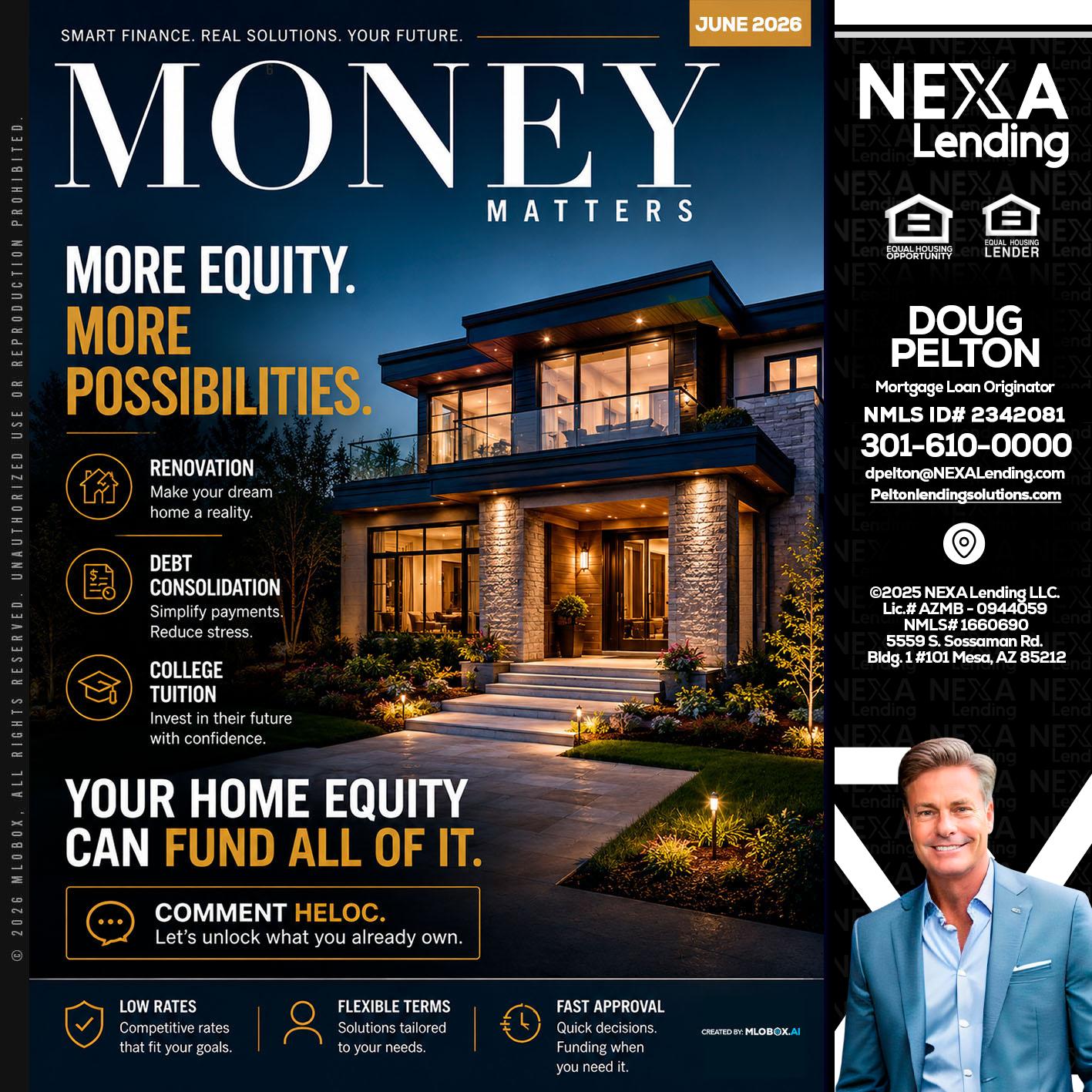 MONEY MATTERS - Doug Pelton -Mortgage Loan Officer