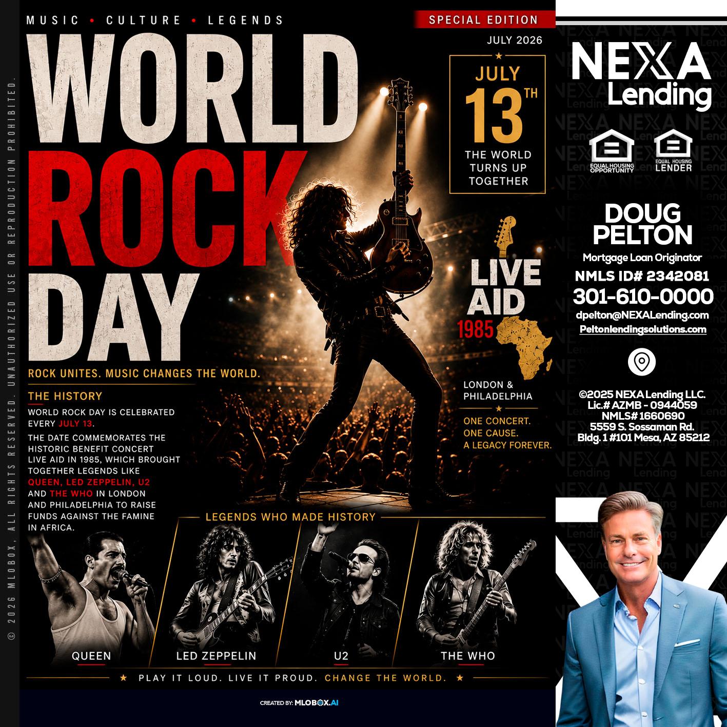 WORLD ROCK MUSIC DAY - Doug Pelton -Mortgage Loan Officer