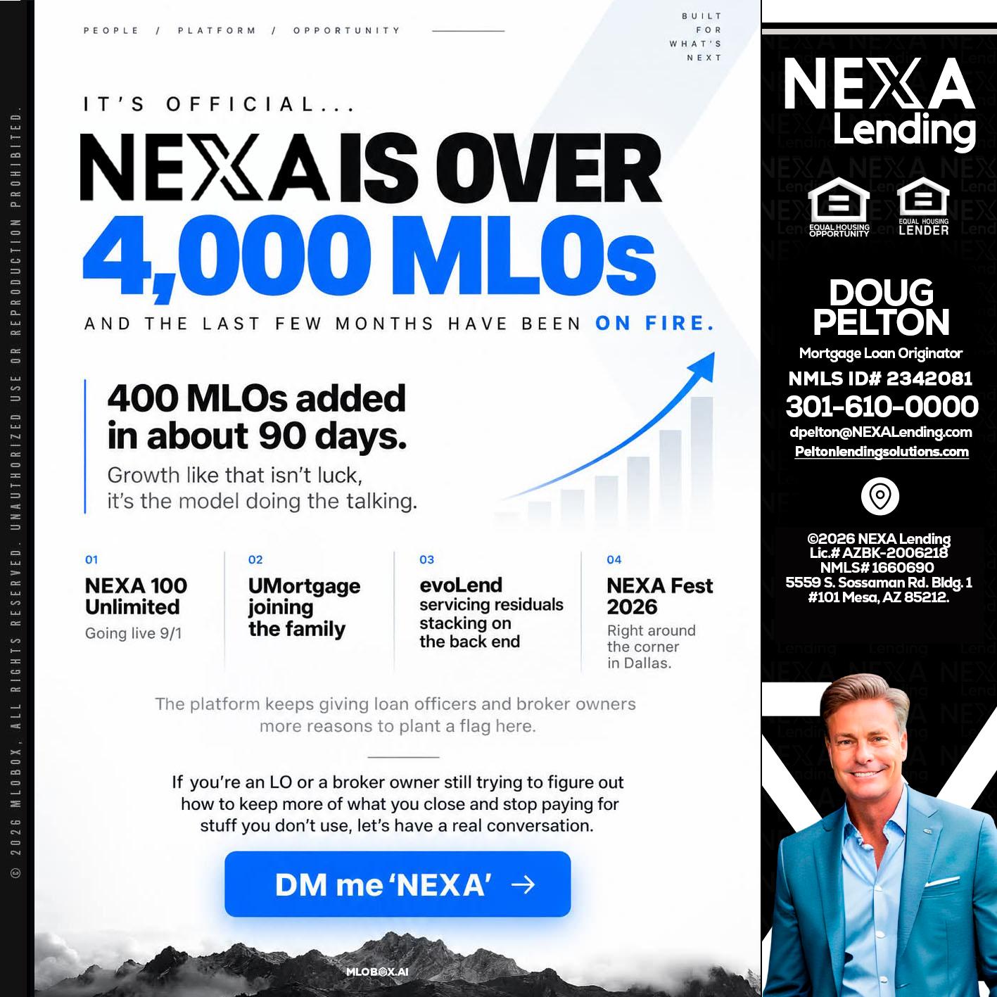 NEXA IS OVER 4000 MLOs - Doug Pelton -Mortgage Loan Officer