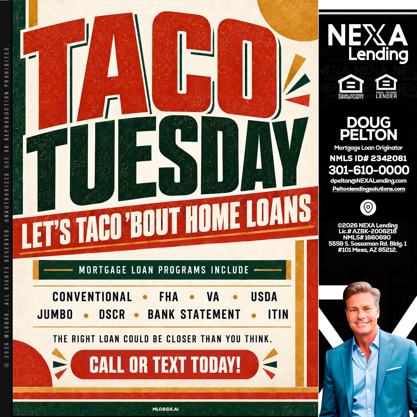 TACO TUESDAY - Doug Pelton -Mortgage Loan Officer