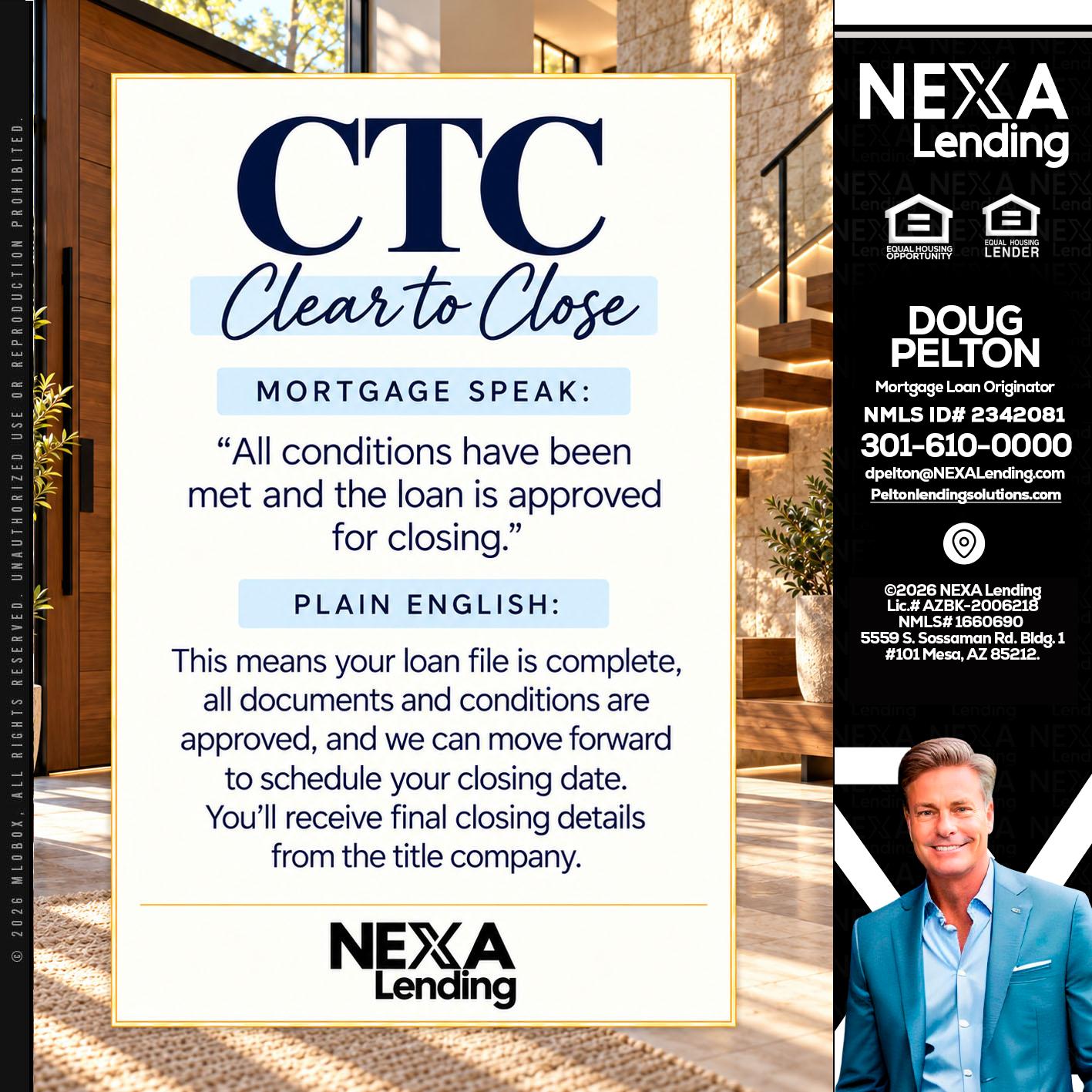 CLEAR TO CLOSE - Doug Pelton -Mortgage Loan Officer