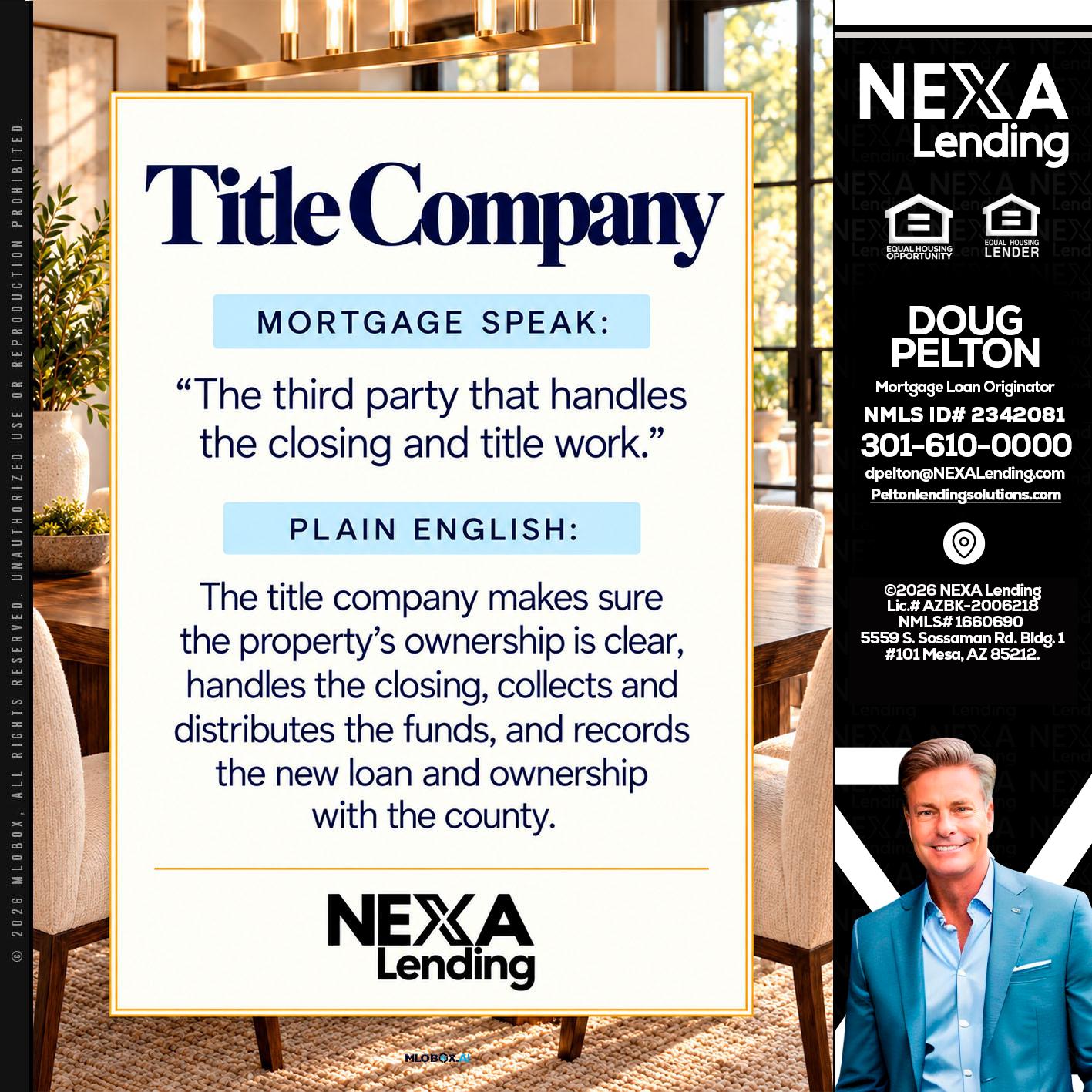 TITLE COMPANY - Doug Pelton -Mortgage Loan Officer